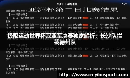 极限运动世界杯冠亚军决赛独家解析：长沙队拦截德州队